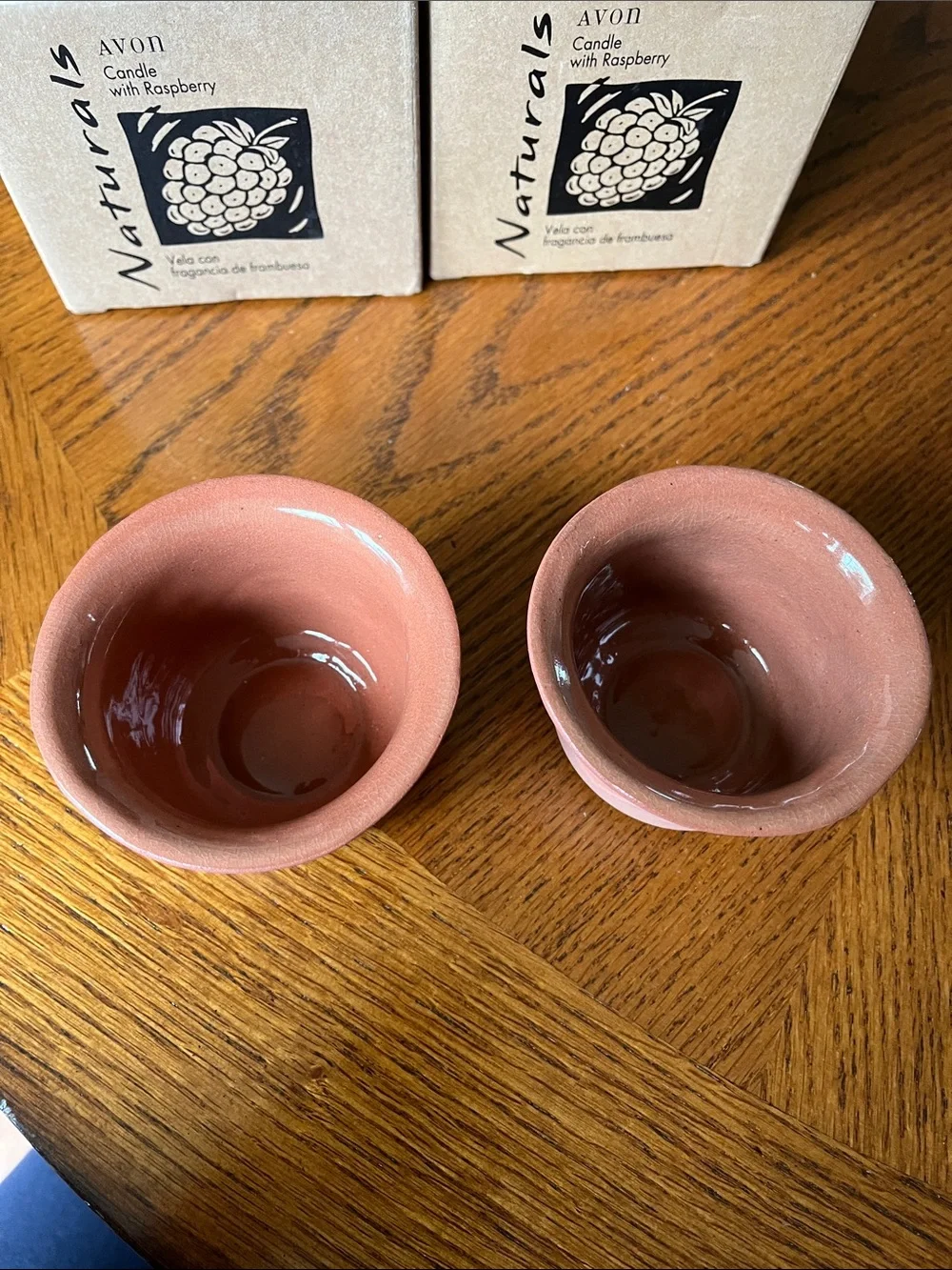 Avon Raspberry-Scented Ceramic Votive Pair in Terracotta